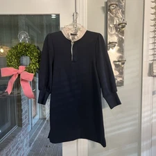 POMANDER PLACE Tuckernuck $128 Ruffle Collar Sweatshirt Shirt Dress Size Medium