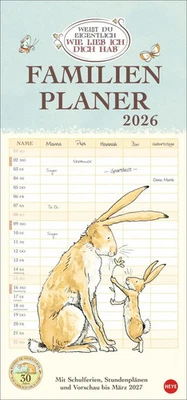 Weißt du eigentlich, wie lieb ich dich hab? Familienplaner 2026 Heye Kalender