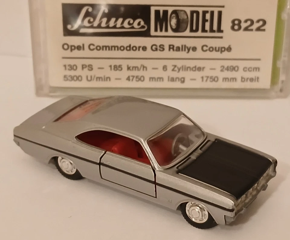 Schuco 1:66 Opel Commodore GS Rally Coupé silbergraumetallic OVP sehr Selten
