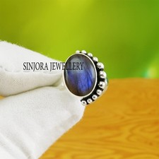 Blue Labradorite Gemstone 925 sterling silver handmade Gift Ring US size 5 to 13