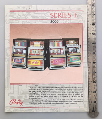 Bally "Series E 2000" Slot Machine Casino Flyer Brochure Color Ad