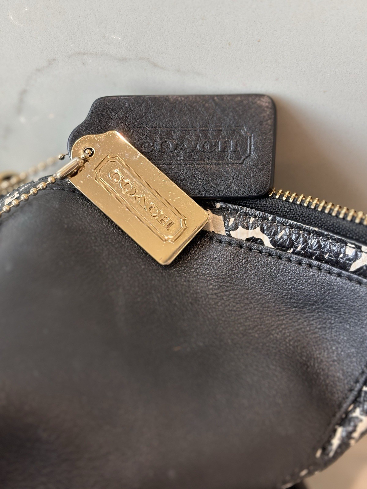 Chic Coach Bleecker Cooper Satchel, Python Emboss… - image 8