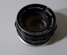 Minolta 55mm F/1.7 Rokkor PF MC Mount Manual Focus Lens - Japan - WORKING