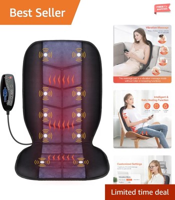 Portable Heated Massage Cushion with 10 Vibration Motors for Relaxation Anywhere