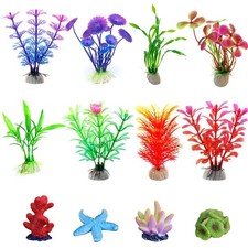 Artificial Aquarium Plants, 12pcs, Coral, Seaweed Water Plants, Fish Tank Lif...