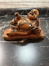 Handmade Hotei Buddha God of Good Luck Japanese Buddhist Statue Buddhism Decor