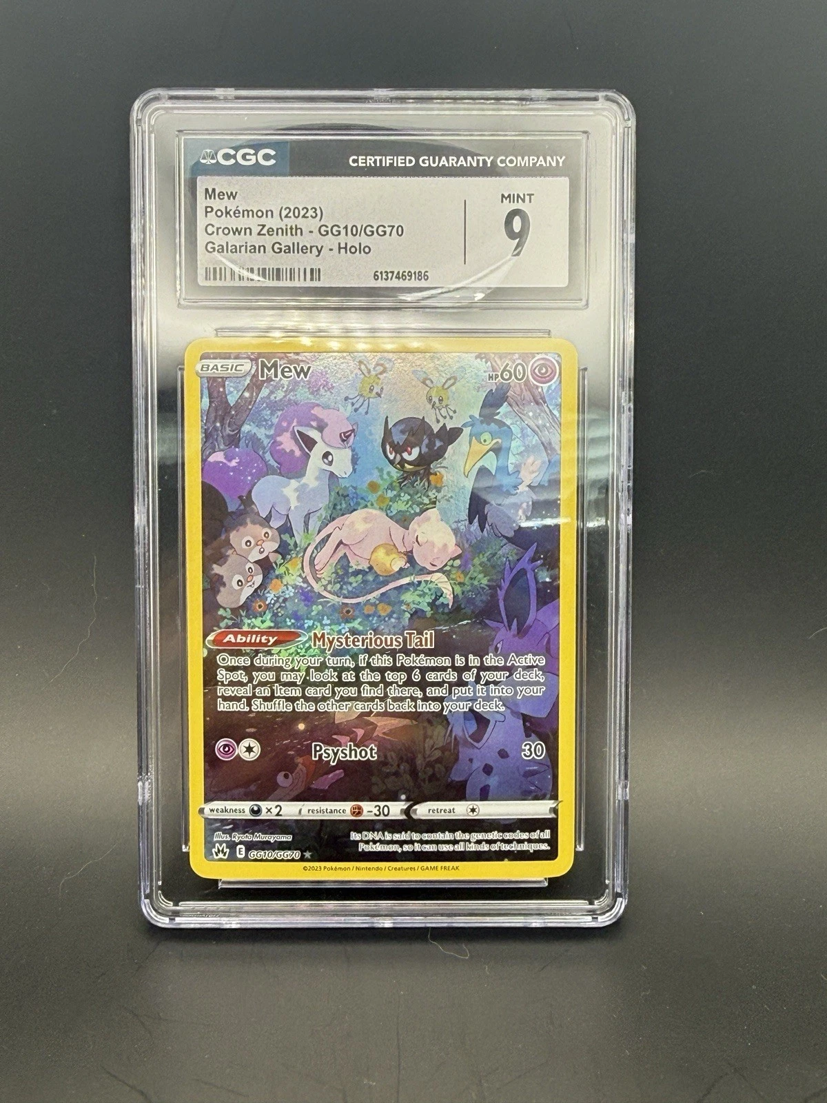 The Pokémon Company Mew GG10/GG70 Crown Zenith Galarian Gallery Holo CGC 9