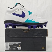 Jordan Stadium 90 Low MCS Baseball Cleats HQ0211-105 White Purple Men Size 8