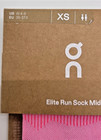 On 2UF10433955 Extra Small W-(4-6) Elite Run Sock Mid-1Pair, Raspberry/Pink-NWT — photo 2