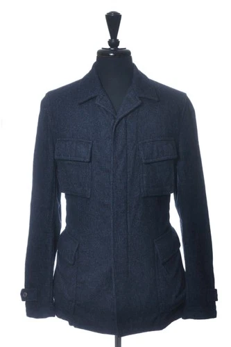Lardini Washed Blue Fleece Twill Identity Jacket 35448
