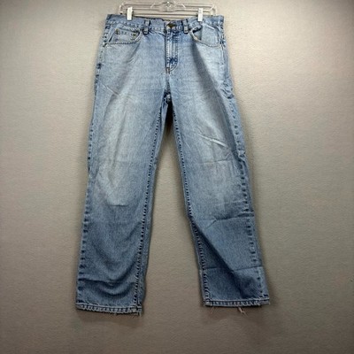 Chaps Denim Straight Fit Jeans Mens 33x30 Blue Pants Street Comfort Distressed