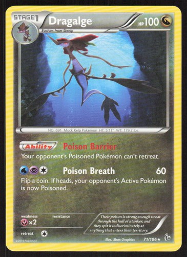 Pokemon Dragalge Rare 71/106 XY - Flashfire LP