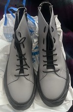 Karl Lagerfeld Paris Men's Grey Double Zip Hi Top Size 11.5 Sneakers EUC