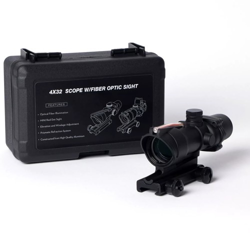 ACOG Tactical 4x32 Rifle True Fiber Optic Scope Red/Green Illuminated ...
