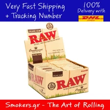 1x Box RAW Organic Hemp Connoisseur King Size Slim Rolling Papers + Tips