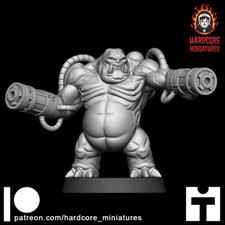Fat Demon Firing Left - Doom Marine - Hardcore Miniatures