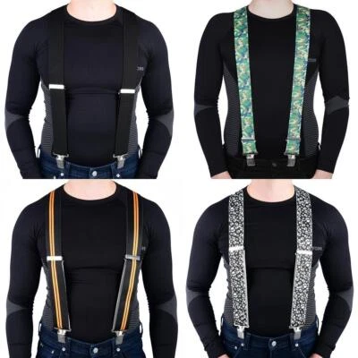 Oxford Motorcycle Braces Black Motorbike Riggers Suspenders Salopettes New