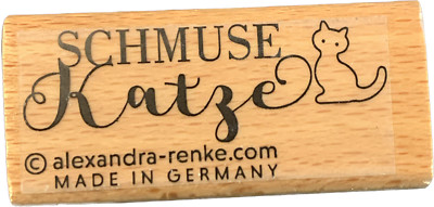 Alexandra Renke Motivstempel aus Holz ''Schmusekatze'' - #W4
