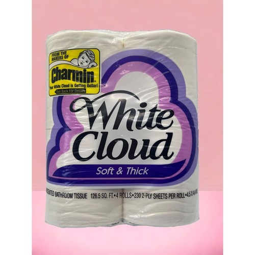 Vintage 90's White Cloud Bathroom Tissue Toilet Paper Prop Drama 4 pack
