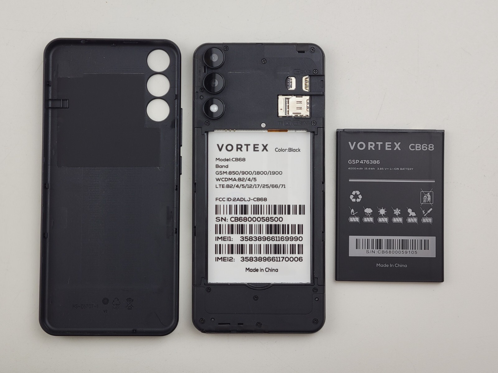 (USED) Vortex CB68 - 16GB - Black (CARRIER UNKNOWN) Dual SIM Android Smartphone