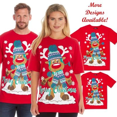 STYLE IT UP Family Matching Christmas Xmas T-shirts Mens Womens Kids Infant Plus Size 3Y-5XL