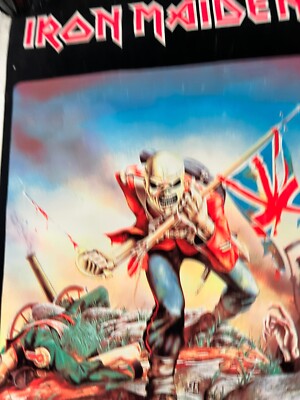 VINTAGE Iron Maiden The Trooper Felt Black Light Poster 1984 rare