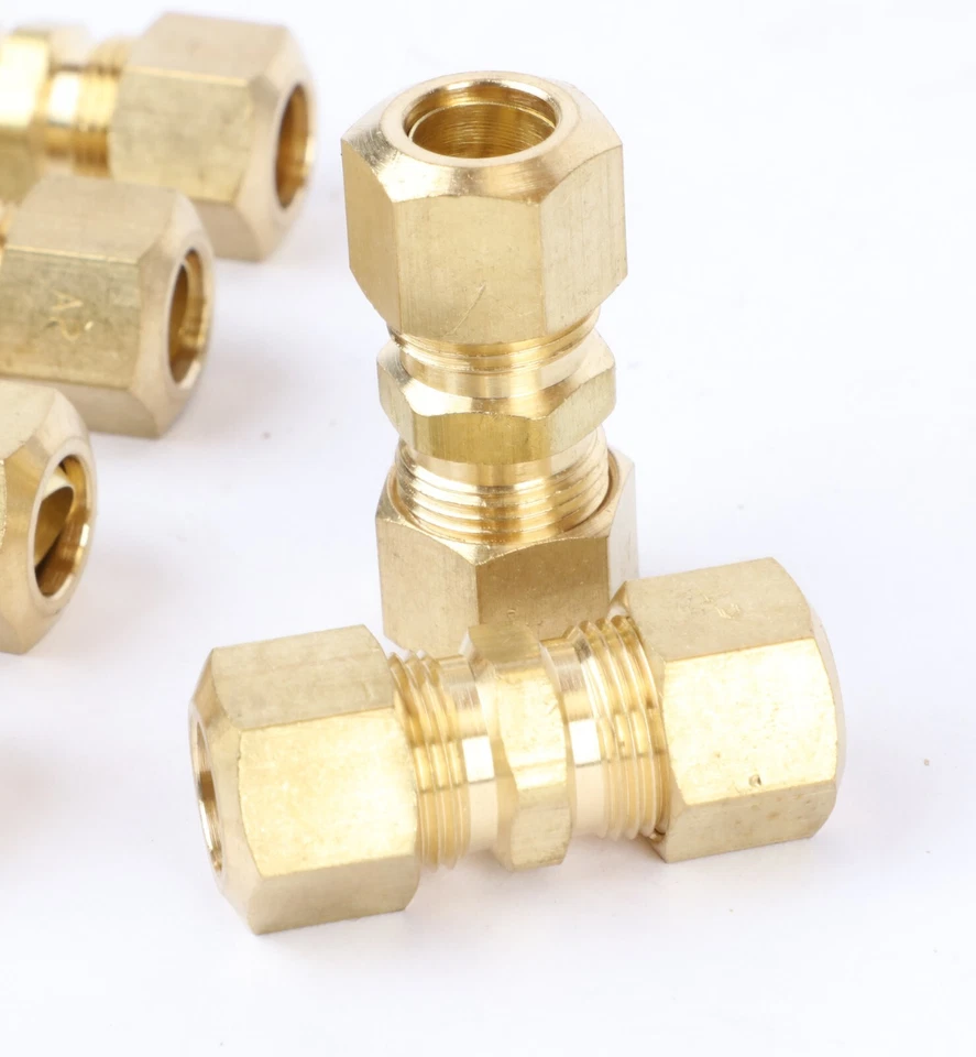 10-Pack Fairview 62-6 Brass Tube Fitting, 3/8" Tube OD x 3/8" Tube OD - Image 2 of 4