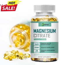 Magnesium Citrate 400mg Capsules Super Strong Effective Capsules 120 Softgels