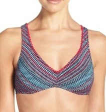 New Lucky Brand Swimwear Bikini Top Womens S Strappy Blue Pullover