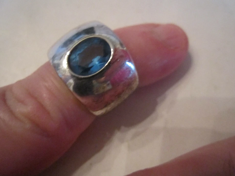 ANILLO NAPIER CON CRISTAL AZUL - TALLA 6 1/2 - BBA16 Foto 2 de 3