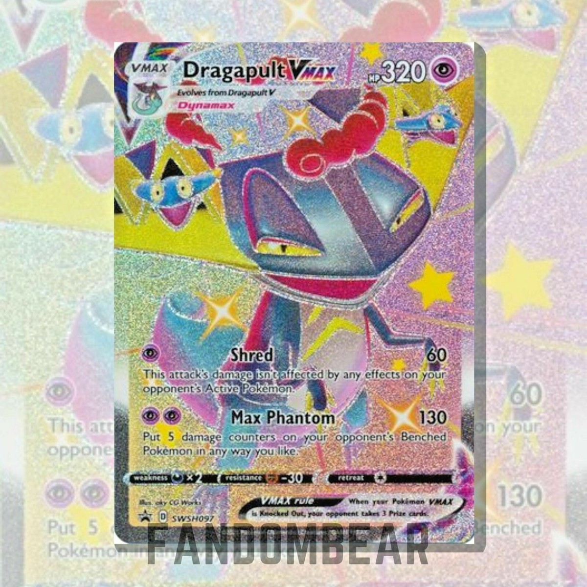 SHINY Dragapult VMAX FULL ART Black Star Promo card SWSH097 2021 Pokemon |  eBay