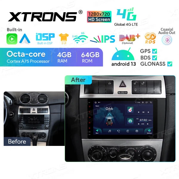 4G Android Octa Core Autoradio 8" GPS Navi WIFI 64G Für Mercedes-Benz C209 A209 - Bild 2 von 4