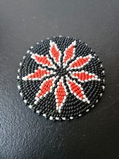 SEED BEAD MEDALLION, NATIVE AMERICAN. ONLY. NECKLACE NOT INCLUDED.