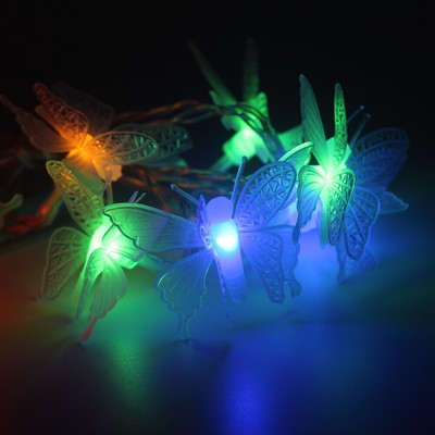 50 20 LED Solar Schmetterling Lichterkette Garten Deko ...