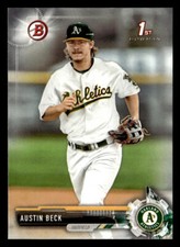 2017 Bowman Draft #BD-60 Austin Beck Card Oakland Athletics