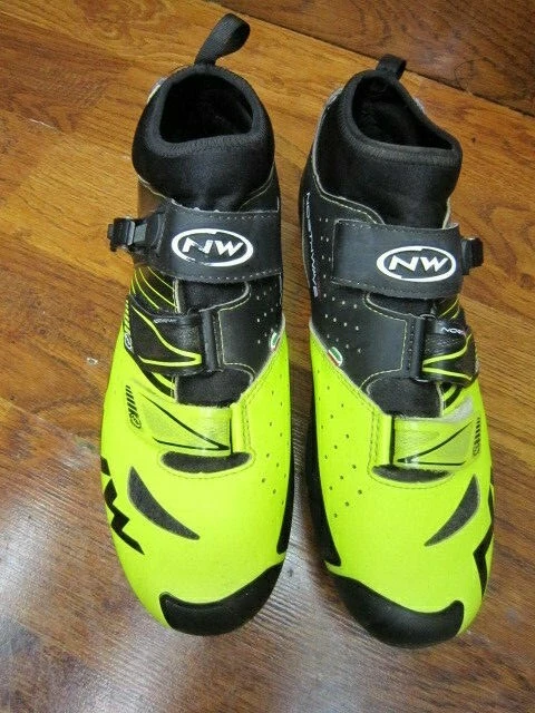 NORTHWAVE CX TECHCYCLING MOUNTAIN BIKE BOOTS 44 US SIZE 10 - BLACK & YELLOW - Image 2 of 4