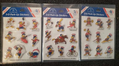1984 L.A Olympics 3D puffy Stickers 3 set