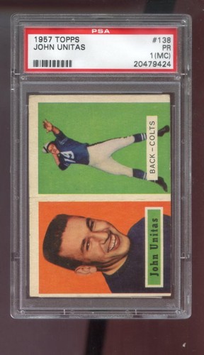 1957 Topps #138 John Unitas Johnny Unitas ROOKIE RC PSA 1 (MC) Graded Card NFL