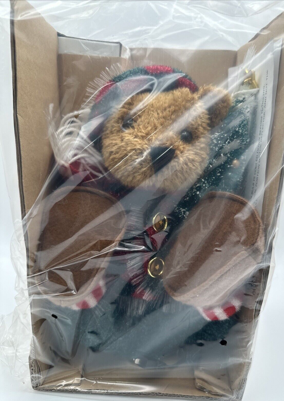 Avon 2003 Christmas Sparkling Holiday Fiber Optic Teddy Bear Sparkling Light Up