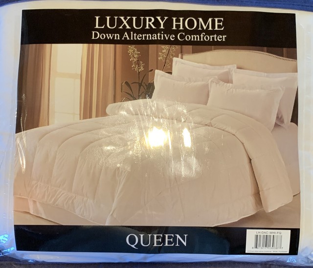 Luxury Home Down Alternative Comforter Queen Size Classic Solid White
