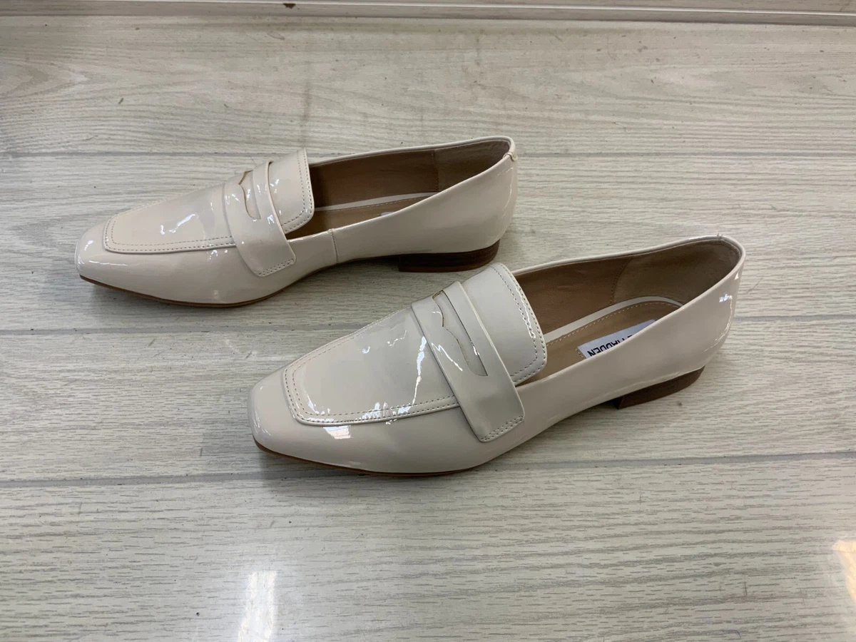 White patent hotsell loafers womens