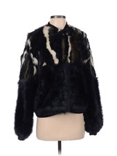 SØsken Studios X Marisa Minicucci Women Black Faux Fur Jacket P