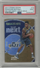 DONOVAN MITCHELL RC 2017-18 PANINI HOOPS WE GOT NEXT HOLO GOLD #/10 07/10 PSA 9
