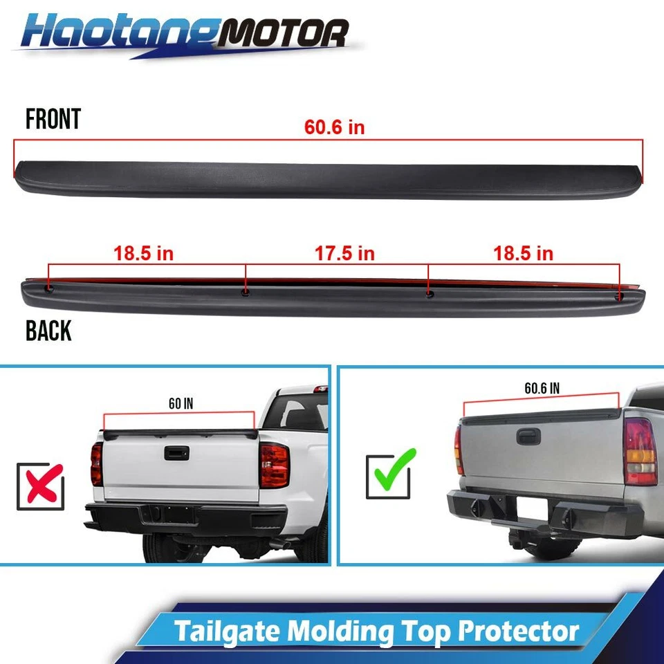 Moldura de tapa de alerón de puerta trasera apta para Chevrolet Silverado/GMC Sierra 1999-2007 Foto 2 de 4