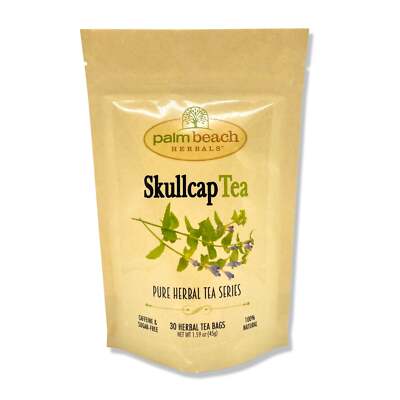 Skullcap Tea by Palm Beach Herbals | 30ct, Caffeine-Free 