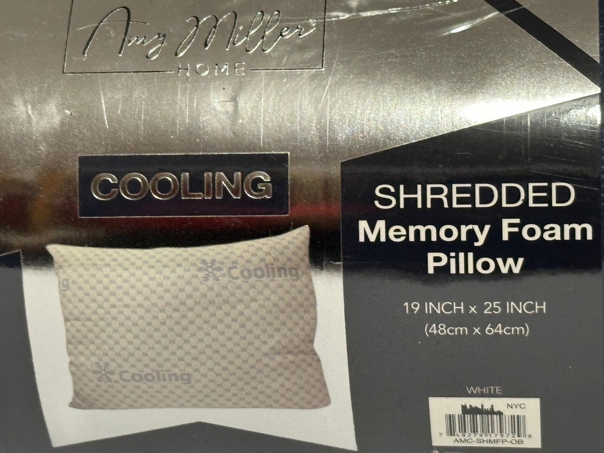 AMY MILLER HOME Cooling Pillow Shredded Memory Foam 19