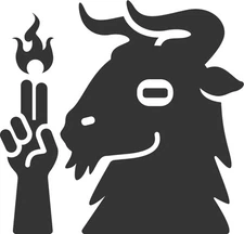 Goat vinyl decal sticker satanic goth metal punk American Traditional