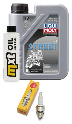 Inspection package MXT 1 liter oil Liqui Moly 2-stroke oil + 1 x spark plug NGK BPR7HS