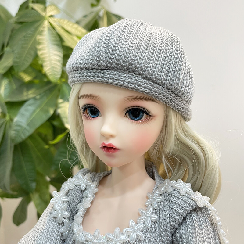24in BJD Doll 1/3 Ball Jointed Dolls Girl Gray Dress Shoes Outfits