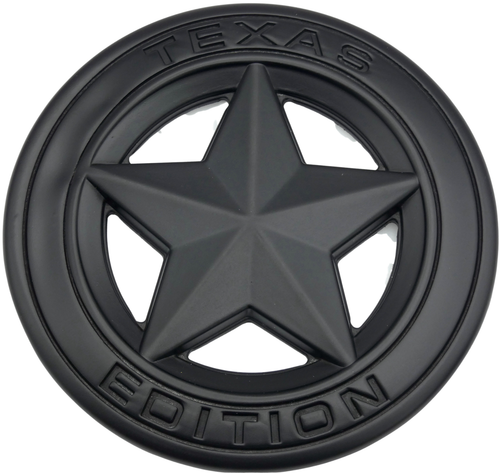 3D METAL Texas Edition Emblem Sticker Lone Star Badge 3" Diameter (Black) Truck - Picture 4 of 15